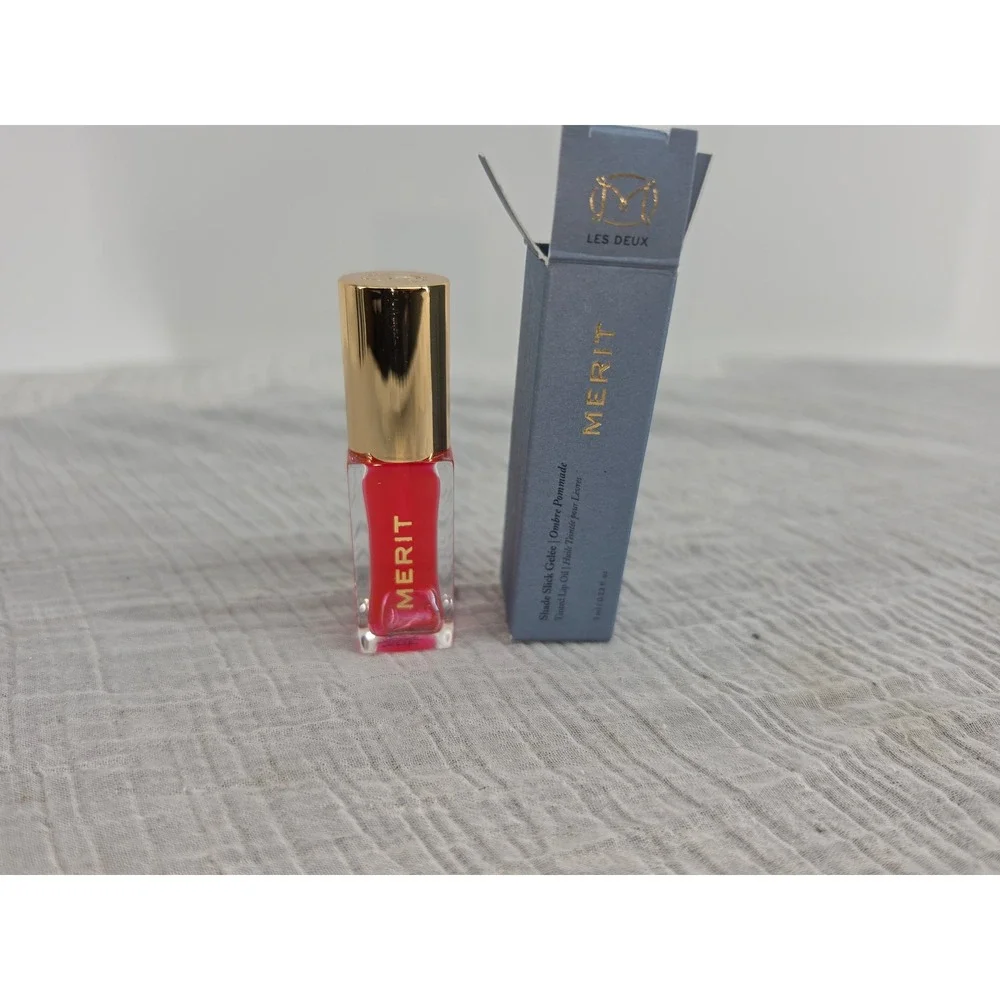 Merit Shade Slick Gelee Tinted Lip Oil Les Deux Sheer Pink 7ml NIB